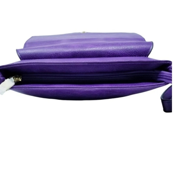 Purple Bee striped Crossbody Purse - Picture 7 of 8